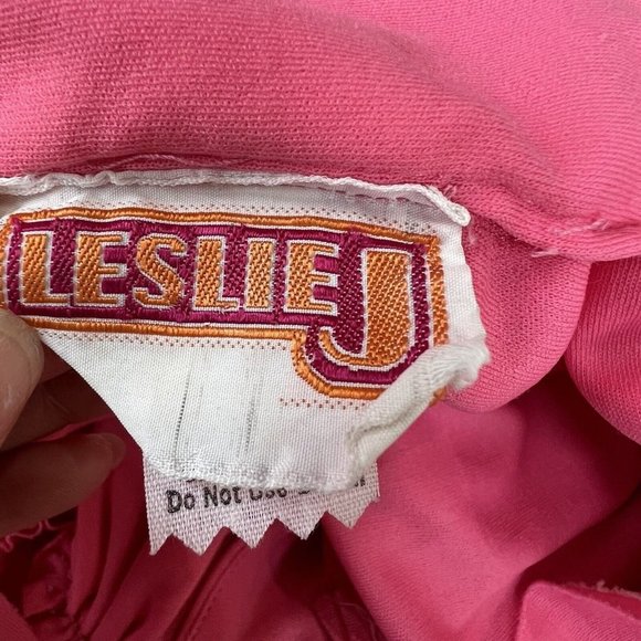 Leslie J Vintage 70s Union Made Pink Mod Style Dress Small 5-6 Spread Collar - Picture 5 of 11